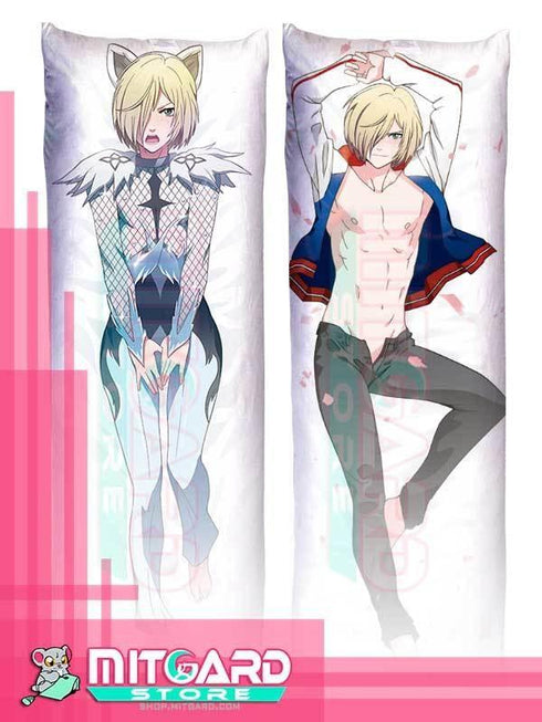 YURI ON ICE!!! Yuri Plisetsky V4 Body pillow case Dakimakura - 50cmx150cm / Peach Skin / 2 Sides Printed - 1